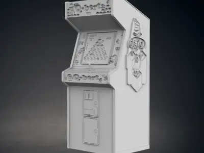 Qbert Arcade Cabinet with Lithophane 3D print model