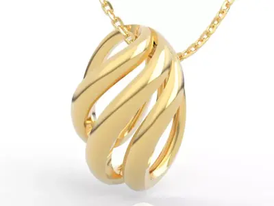 Elegant Spiral Pendant Necklace 3D print model