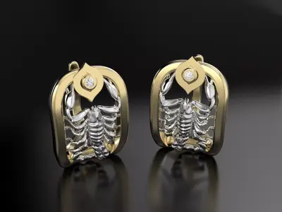 Scorpion earrings 3D print model