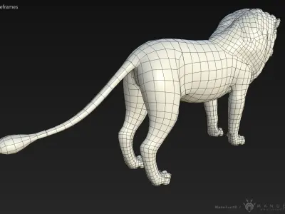 3D Lion Low-poly 3D model