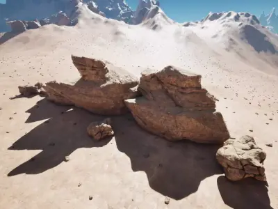 Ancient weathered rock set Free low-poly 3D model