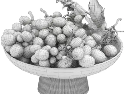 bowl of grapes 3D model