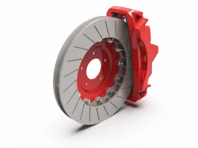 3D Porsche Disc Brake and Caliper 3D model