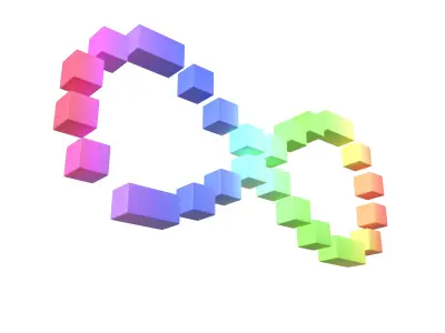 Infinity Symbol v7 004 Low-poly 3D model