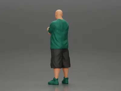 Fat Gangster standing and folding one s arms 3D print model