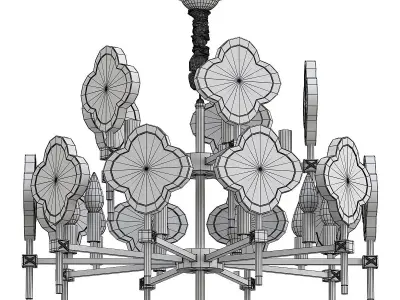 elvira chandelier made of brass and glass 3D model