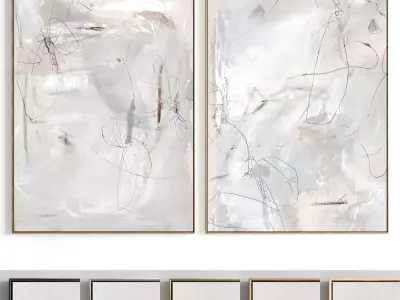 Plaster Two Photo Frame 117 Low-poly 3D model