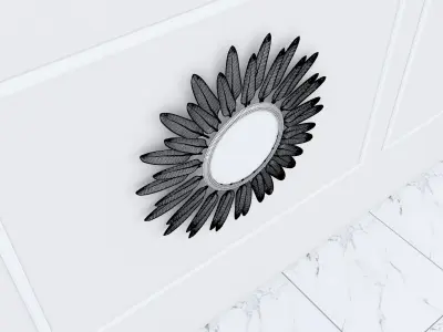 Decorative Metal Mirror plants with gold m9 3D model