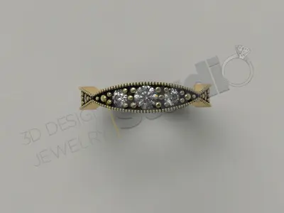 Detailed luxury brilliant ring 3D print model