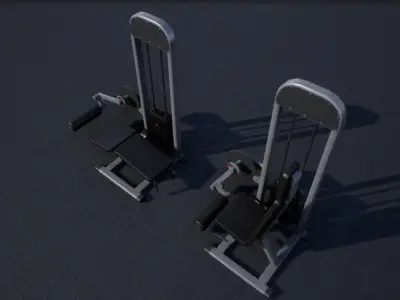 Leg Extension Curl Machine Low-poly 3D model