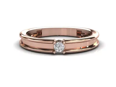 STL 3DM Print Ready Women Diamond Ring Lightweight Printable  3D print model 117