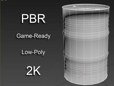 Oil barrel Low-poly 3D model
