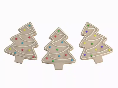 Gingerbread Cookie Tree Set 3D model