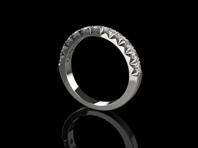 Fishtail diamond setting wedding ring 3D print model