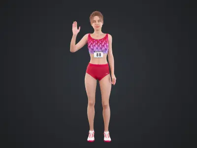 Athlete Runner Low-poly 3D model