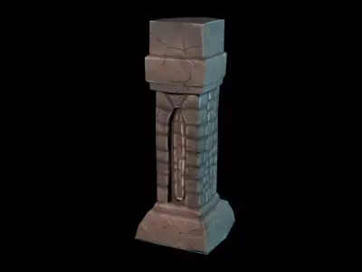 low-poly column Free low-poly 3D model