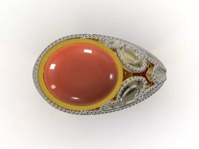 Gold stl 3d ready to print luxury ring model gr0180 3D print model