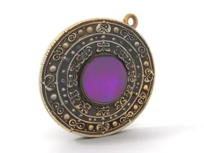 Antique Bronze Amulet model pack Low-poly 3D model