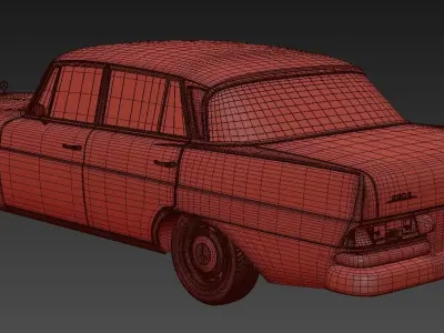 Mercedes W111 1966 High Detail 3D Model 3D model