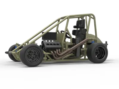 Pavement Midget car Base Scale 1 to 25 3D print model