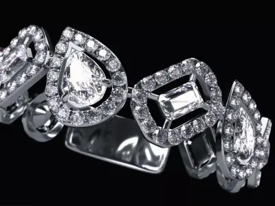 Bracelet Diamonds Free 3D print model