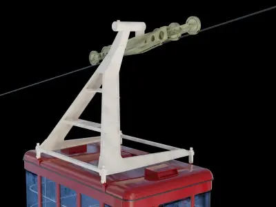 cablecar cable car Low-poly 3D model