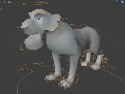 The Jungle book tiger - Shere Khan rigged Low-poly 3D model