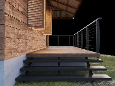 Wooden House Free low-poly 3D model
