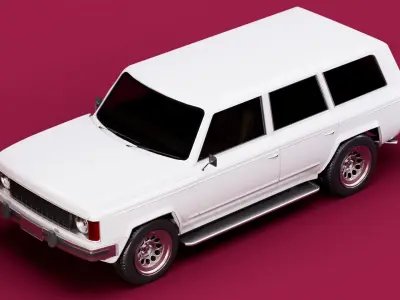 Generic 80s SUV Low-poly 3D model