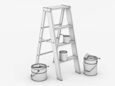 Painter tools pack Low-poly 3D model