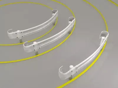 Guardrail - Japanese curved and dirty - high poly 3D model