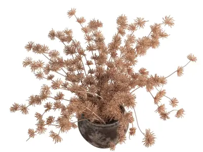 Faux Autumn Branches Rustic Ceramic Vase 3D model