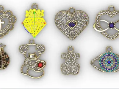 dijes- Colgantes paquete de 10 surtidos -v- 3D print model