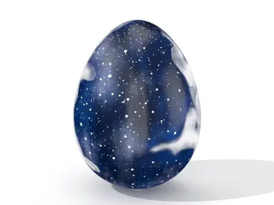 Easter Egg Cracked  N011 Low-poly 3D model