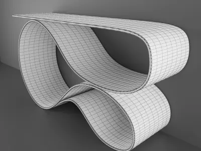 Console table with curves Free low-poly 3D model