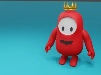 Fallguy Model with Rigged for Animation  Free low-poly 3D model
