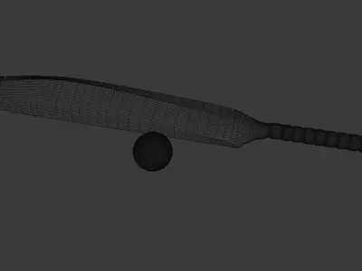 Cricket Bat and Ball 3D model