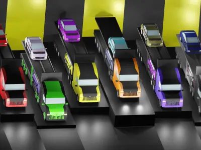 Lowpoly Vehicles - Part 3 - Trucks Low-poly 3D model