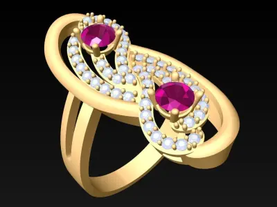 Diamond Ring - Womens Rings - N2482 3D print model