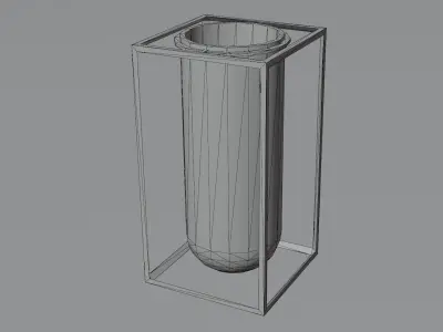 Vase Game Ready stone in metal frame Low-poly 3D model