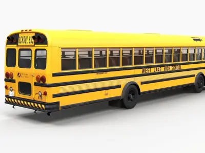 School bus Thomas Low-poly 3D model