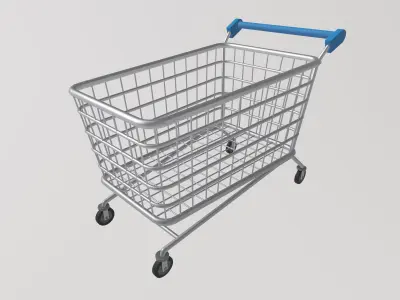 Stylized Low-Poly Shopping Cart Low-poly 3D model