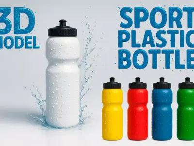 Sport Plastic Bottle 3D Model Low-poly 3D model