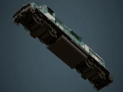 Locomotive 2B Low-poly 3D model