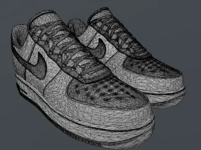 NIKE AIR FORCE 1 AIR MAG STYLE SHOES PBR Low-poly 3D model
