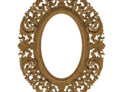 Carved picture frame STL 3D model 74
