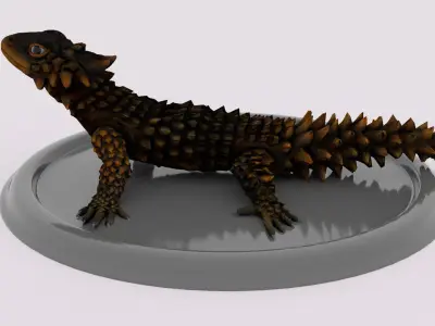 lizard on plate 3D model