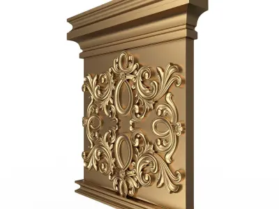 Carved Capital 1301 Low-poly 3D model