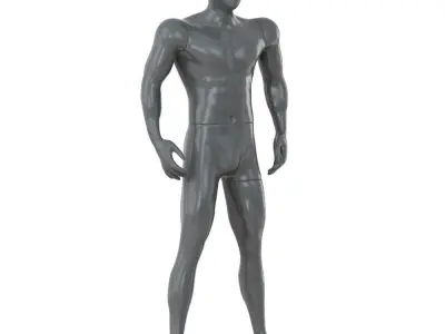 Gray abstract male mannequin sport figure 85 3D model