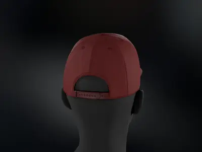 Red Snapback Cap Low-poly 3D model